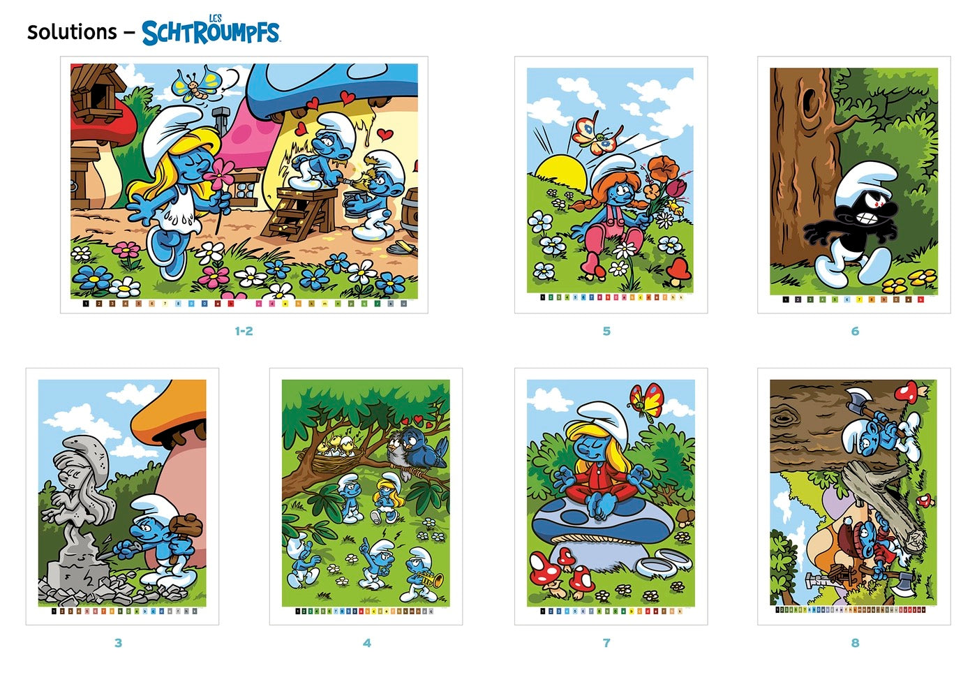 Coloriage mystère Disney - Schtroumpfs