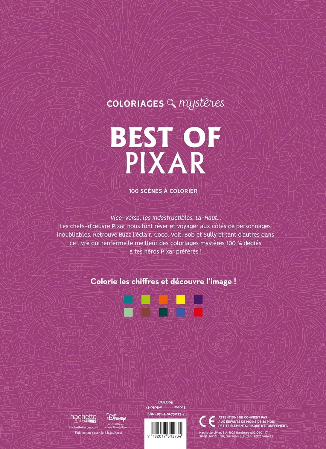 Coloriage mystère Disney - Best of Pixar
