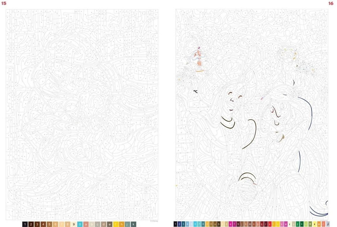 Coloriage mystère Disney - Love Stories