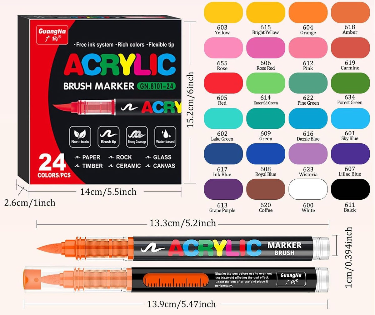 24 feutres acryliques GuangNa