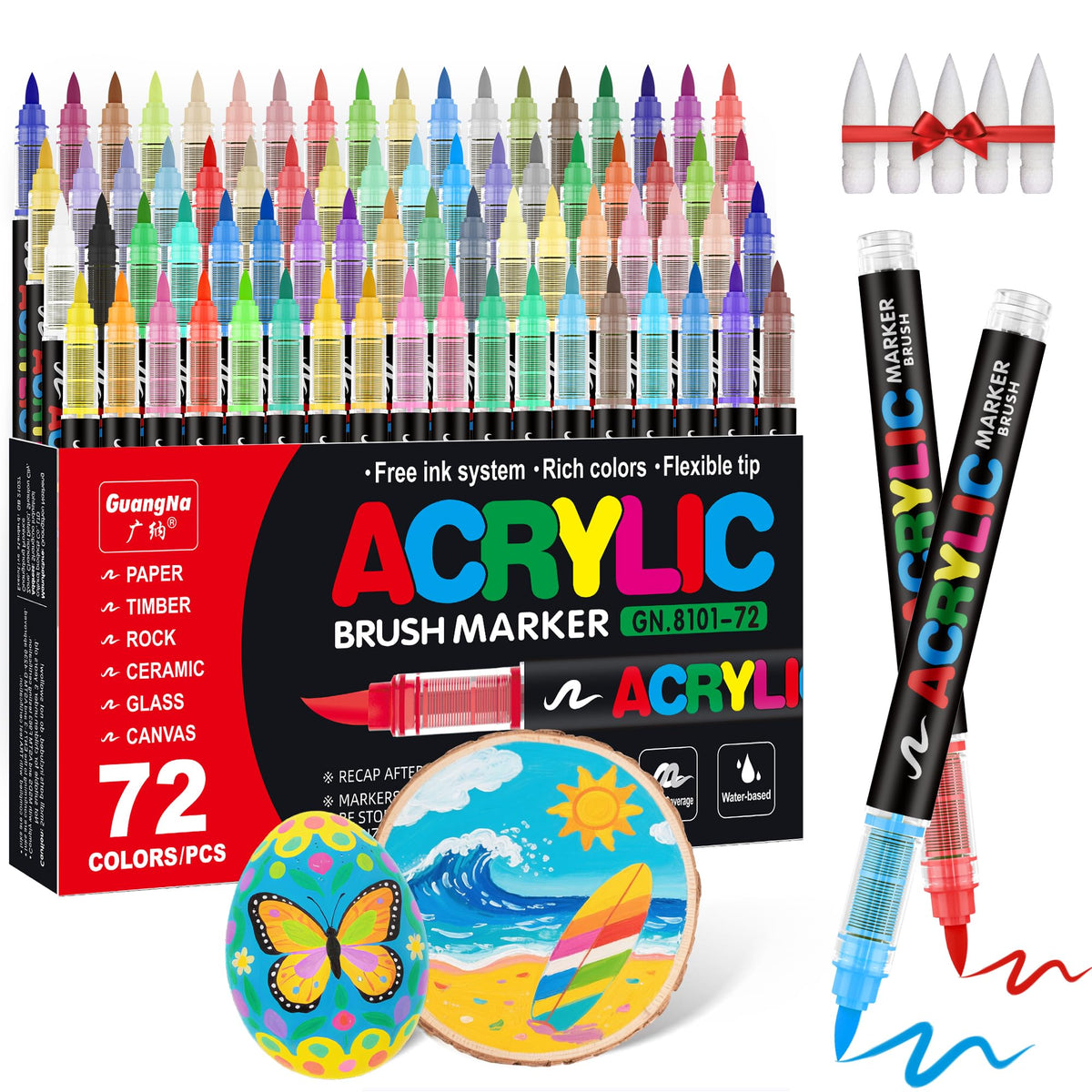 72 feutres acryliques GuangNa