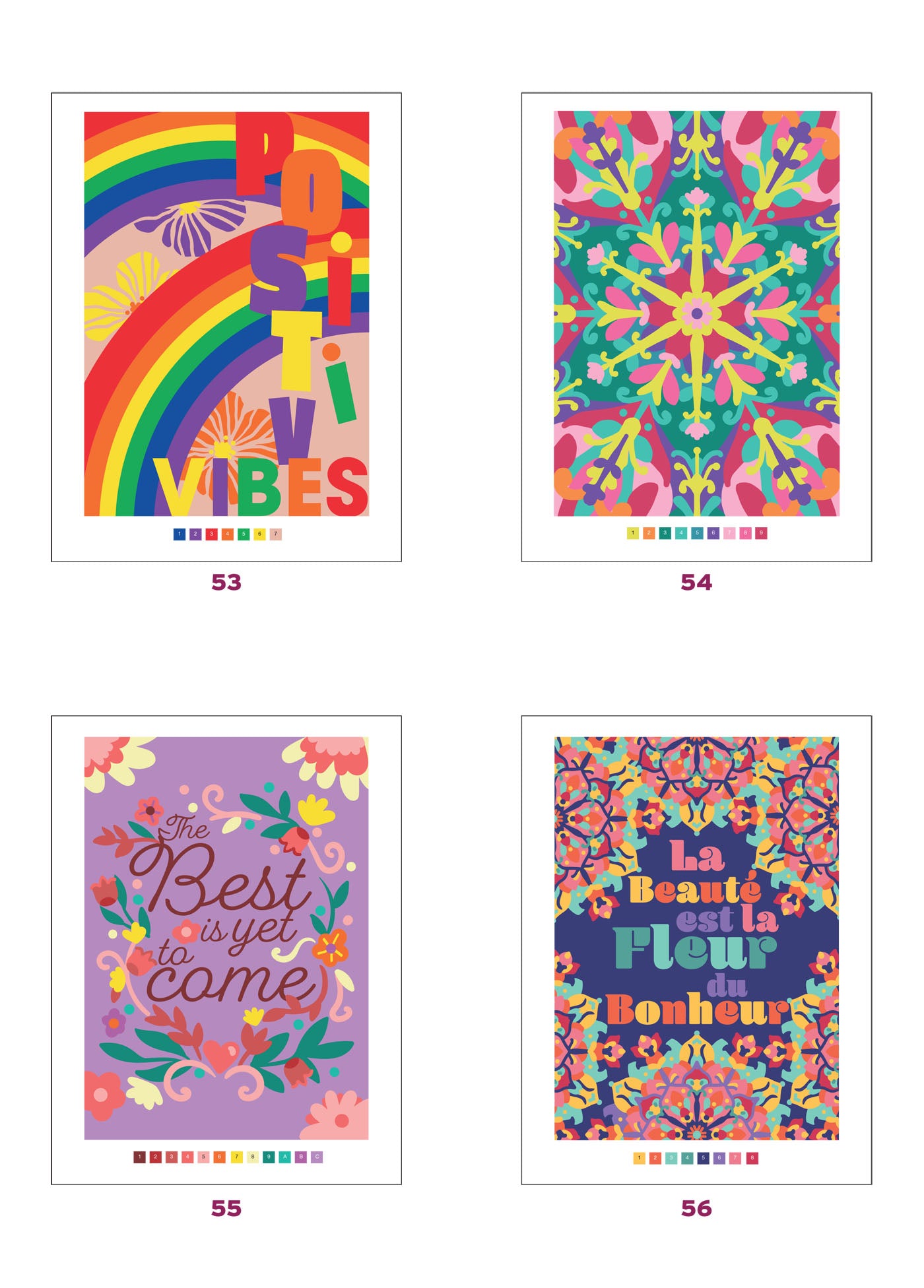 Coloriage mystère - Pensées positives