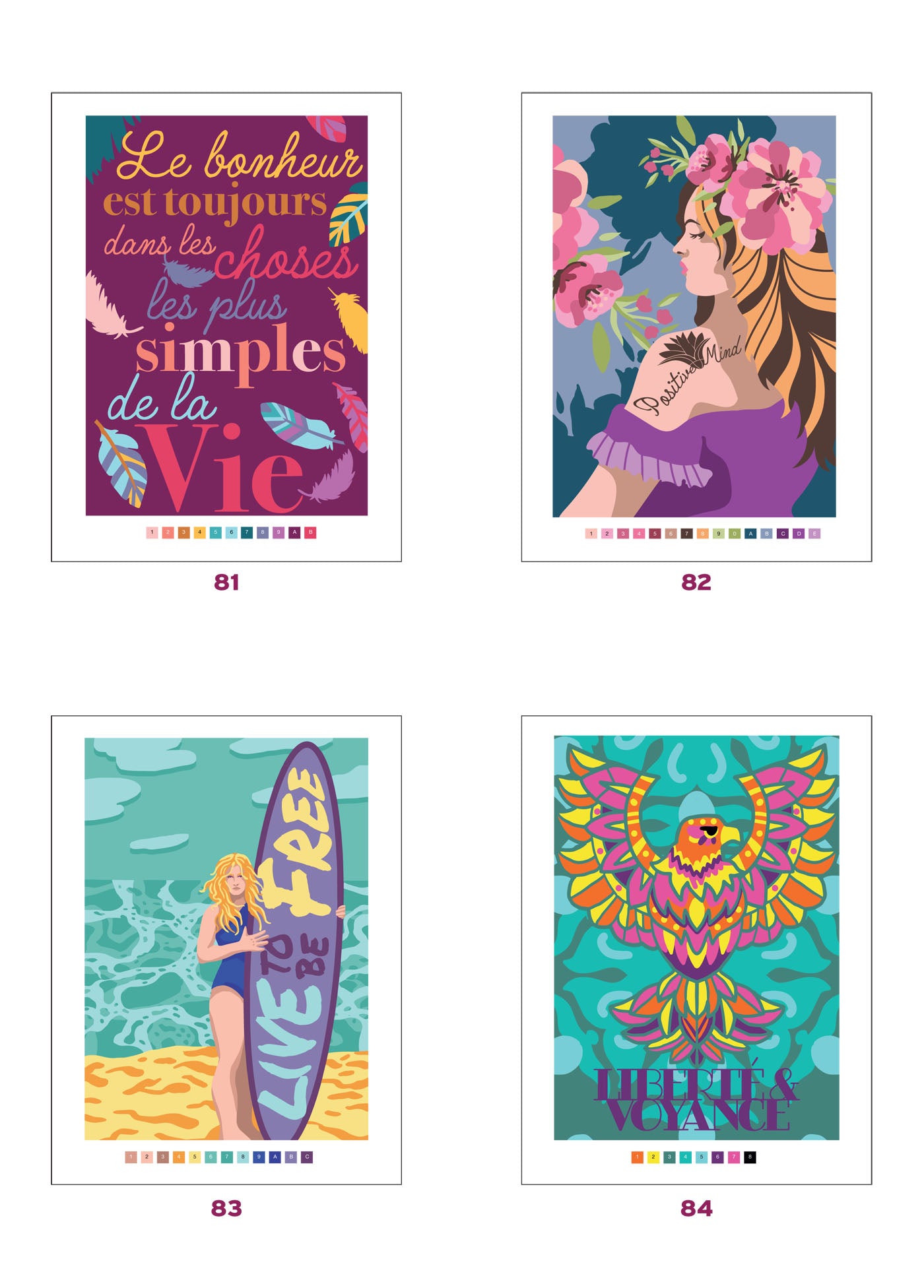 Coloriage mystère - Pensées positives